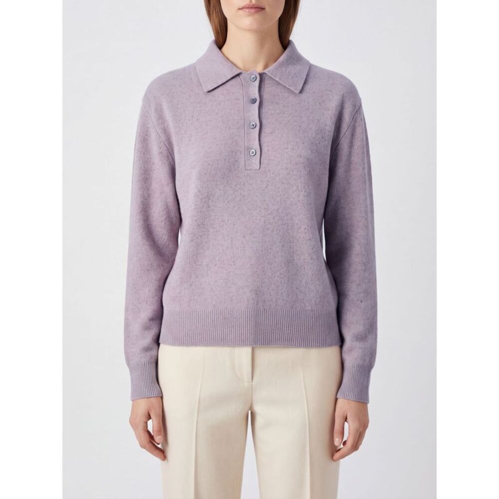 Rohe Women Long-Sleeved Knit Polo Rohe In A Wool, Silk And Cashmere Blend